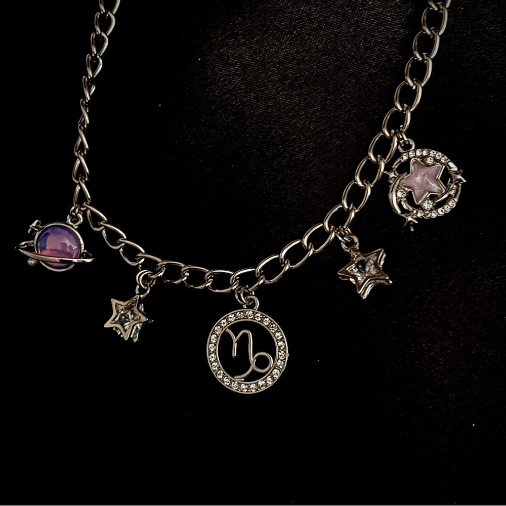 Handmade Silver Capricorn Necklace & Earring Set